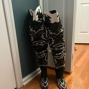 Black and white women’s western boots